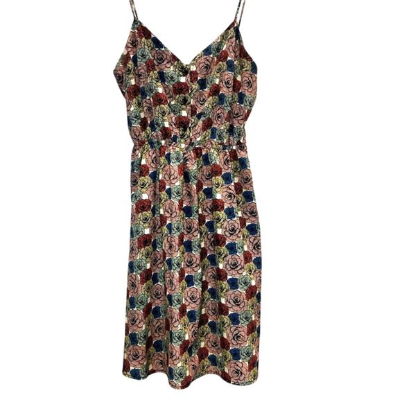 Kimchi Blue – Satin Slip Mini Dress – Ivory Floral – S - Picture 1 of 3